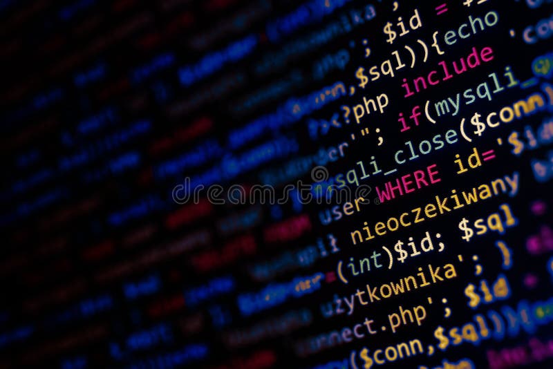 Web Software Development Background. Real Programmer Monitor and Screen ...