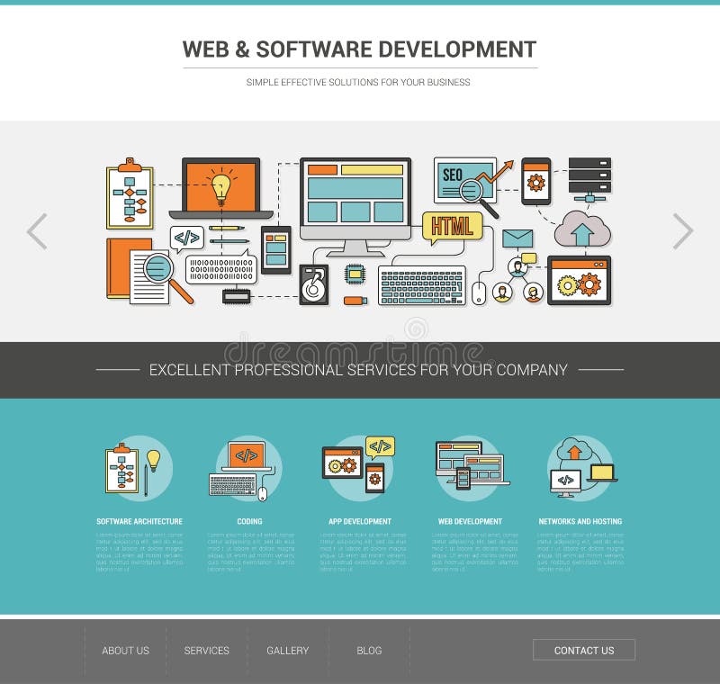 Web and software development template royalty free illustration