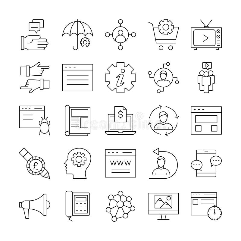 Web technology & Digital icons pack every single icon can easily modify or edit royalty free illustration
