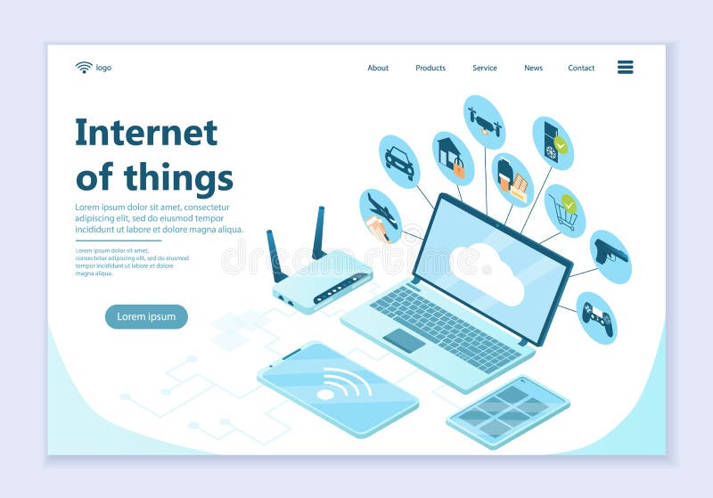 Web template of internet of things concept stock illustration