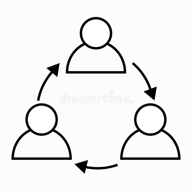 Three people simple diagram royalty free illustration