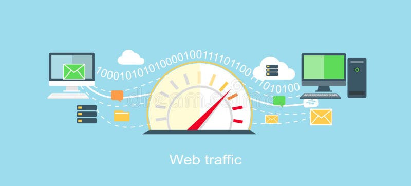 Web Traffic Internet Icon Flat Isolated royalty free illustration