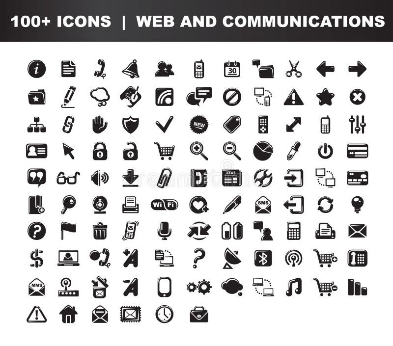 Web- u. Kommunikationsikonen lizenzfreie abbildung Web- u. Kommunikationsikonen lizenzfreie abbildung