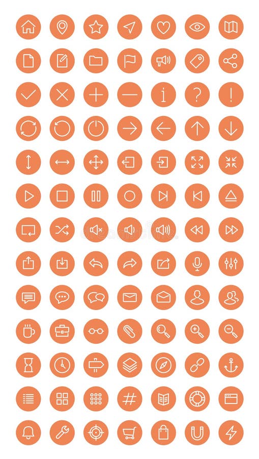 Web and user interface flat icons set royalty free illustration