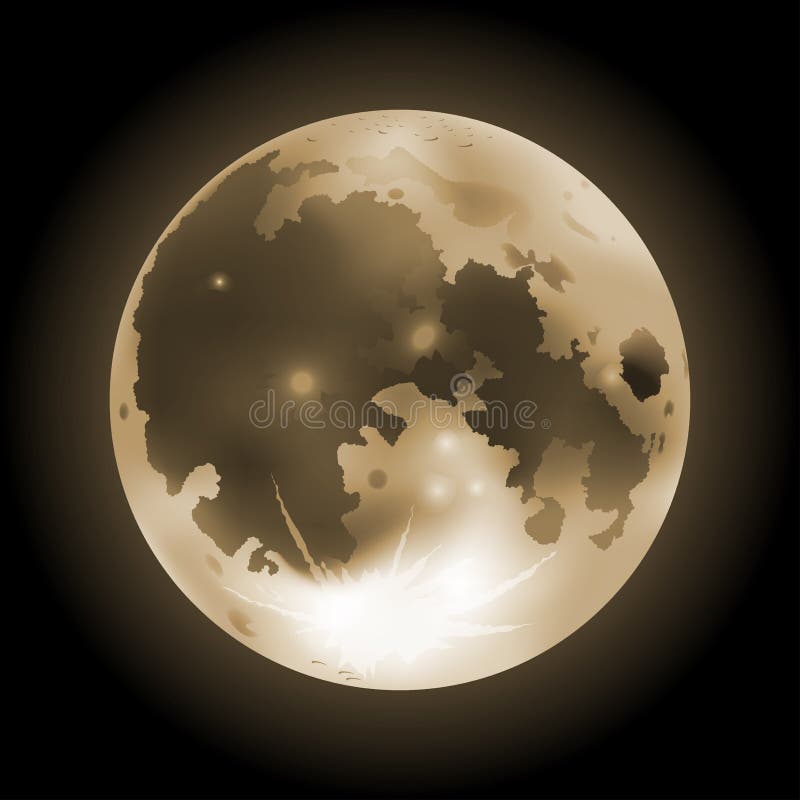 Vectro orange full moon stock vector. Illustration of moonlight - 134493087