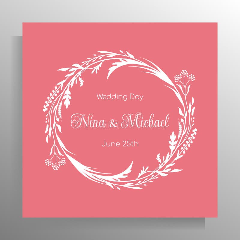 Vintage Wedding Invitation Design. Stock Illustration Illustration of