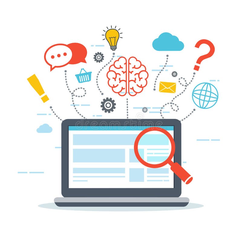 Webanalytics en Informatie Optimalisering SEO royalty-vrije illustratie Webanalytics en Informatie Optimalisering SEO royalty-vrije illustratie