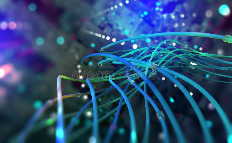 Webbplats med globala data Nätverksanslutningar i framtidens cyberrymd royaltyfri illustrationer