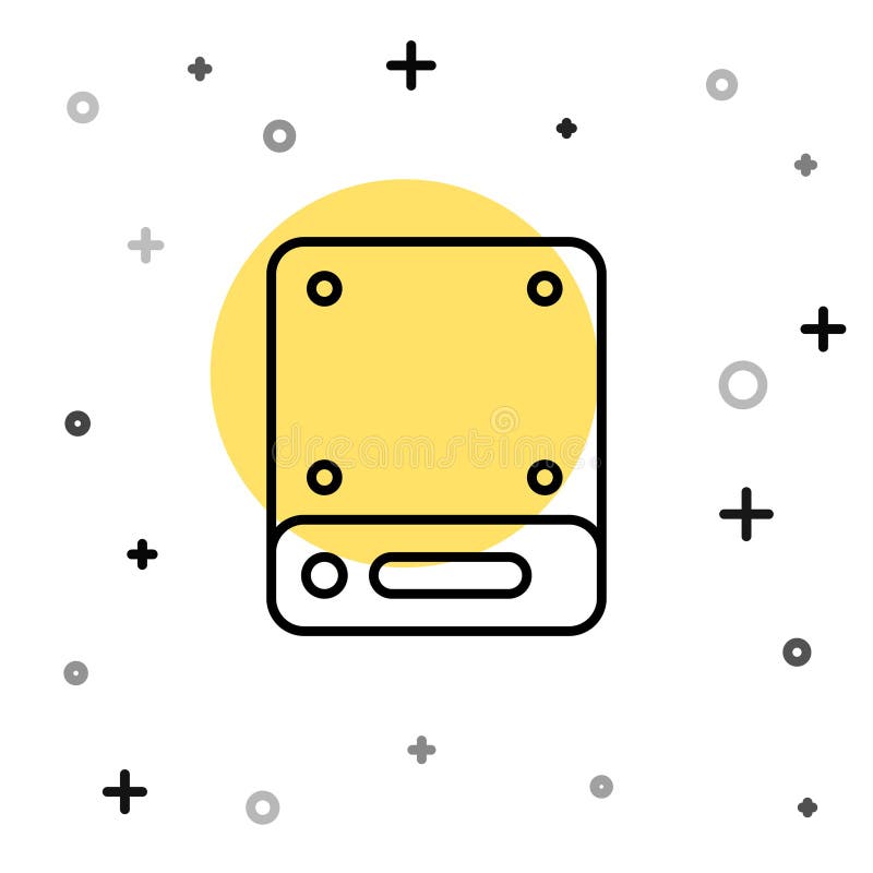 Webbvärdsikonen för svarta serverdata isolerad på vit bakgrund. Slumpmässiga dynamiska former. Vector royaltyfri illustrationer
