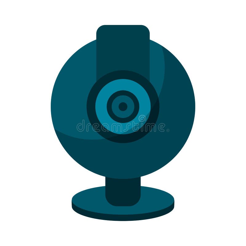 Webcam Computer Device Isolated in Black and White Stock Vector -  Illustration of internet, glass: 141278899