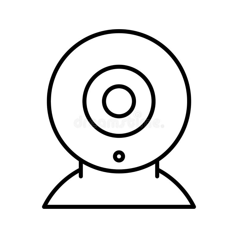 cam Icon. Black Linear Camera Icon. Vector cam Symbol Stock