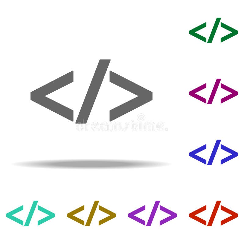 Значок webcode характера. Элементы в multi пиктограммах стиля цвета. Простой значок для данных приложения веб-дизайна веб-узлов дл иллюстрация вектора