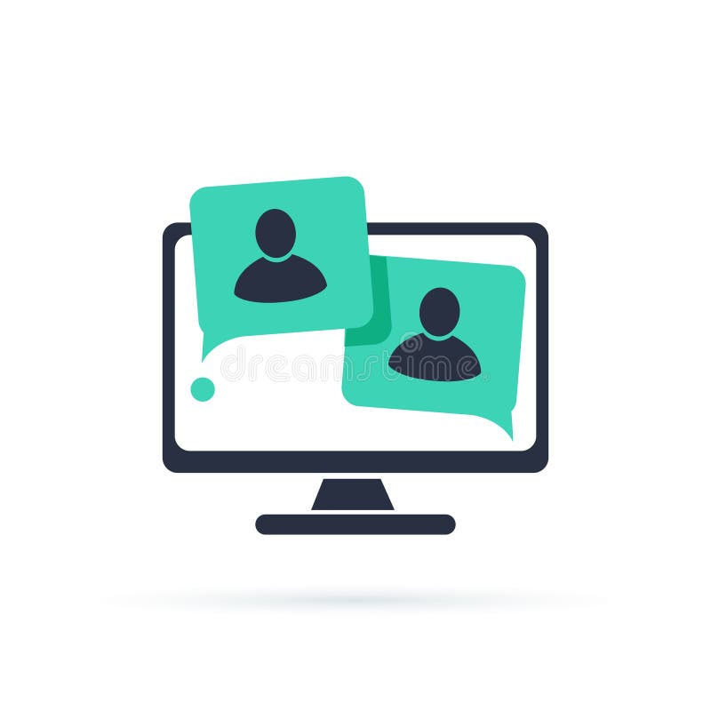 Webinar concept, online course, distant education, video lecture, internet group conference, training test, work at home royalty free illustration