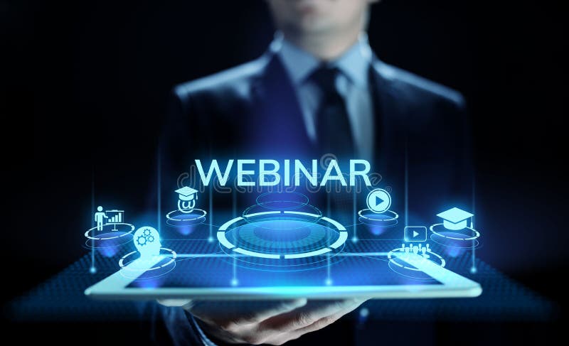 Webinar E-learning Online Seminar Education Business Concept. Stock
