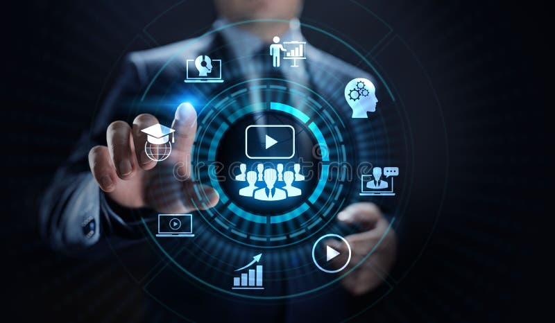Webinar e-Leert Online van het Bedrijfs seminarieonderwijs concept royalty-vrije stock fotografie Webinar e-Leert Online van het Bedrijfs seminarieonderwijs concept royalty-vrije stock fotografie