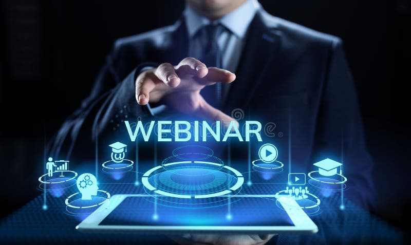 Webinar e-Leert Online van het Bedrijfs seminarieonderwijs concept stock fotografie Webinar e-Leert Online van het Bedrijfs seminarieonderwijs concept stock fotografie