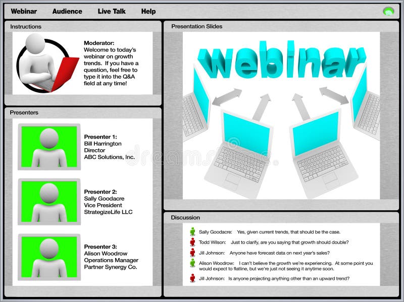 Webinar - het Schot van het Scherm van de Steekproef vector illustratie Webinar - het Schot van het Scherm van de Steekproef vector illustratie