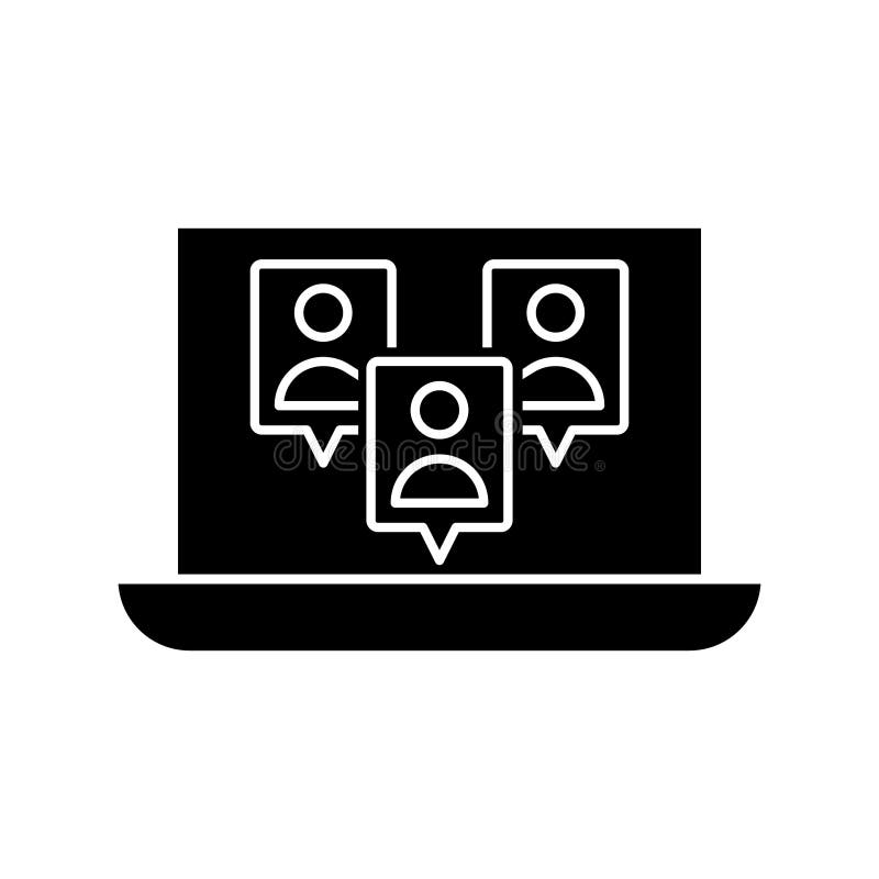 Webinar Icon Vector. Online Conference Illustration Sign. Group Call