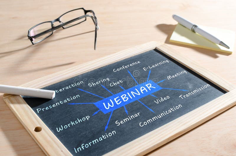 Webinar pojęcie na blackboard zdjęcie stock Webinar pojęcie na blackboard zdjęcie stock