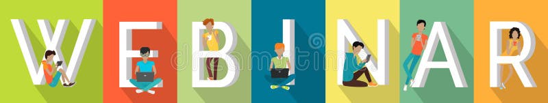 Webinar or Web Conferencing. Online Conference vector illustration