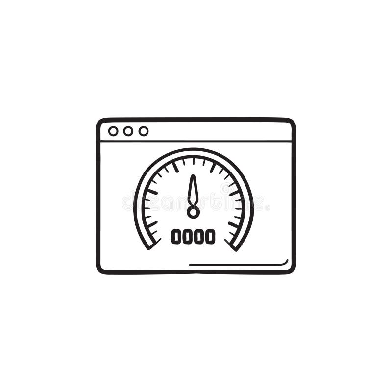 Speedometer hand drawn outline doodle icon. Speed limit gauge, speed  control indicator and measurement concept. Vector sketch illustration for  print, web, mobile and infographics on white background. Stock Vector