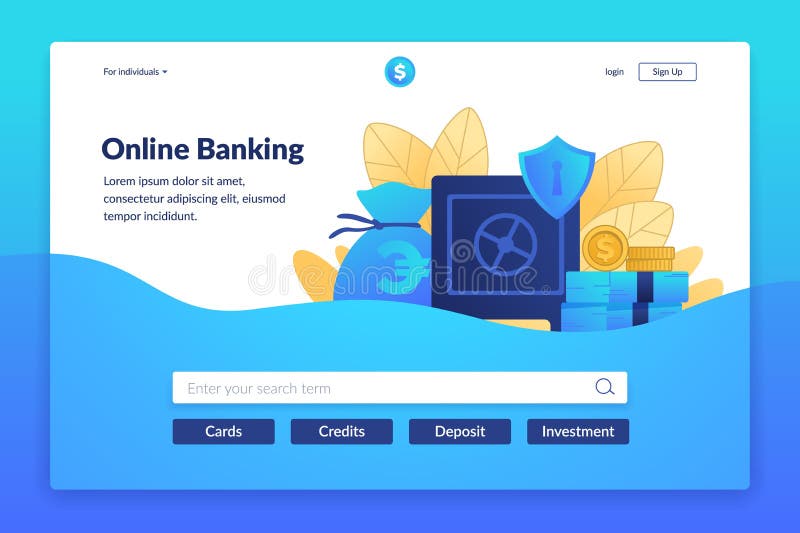 Webpagina voor online bankieren. betalingsservice. interface voor bankwebsite. webtransacties of valutawisselgeld