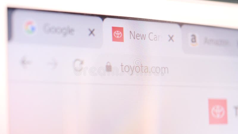 Toyota Domain Name in Browser and Logo on the Computer Screen ...