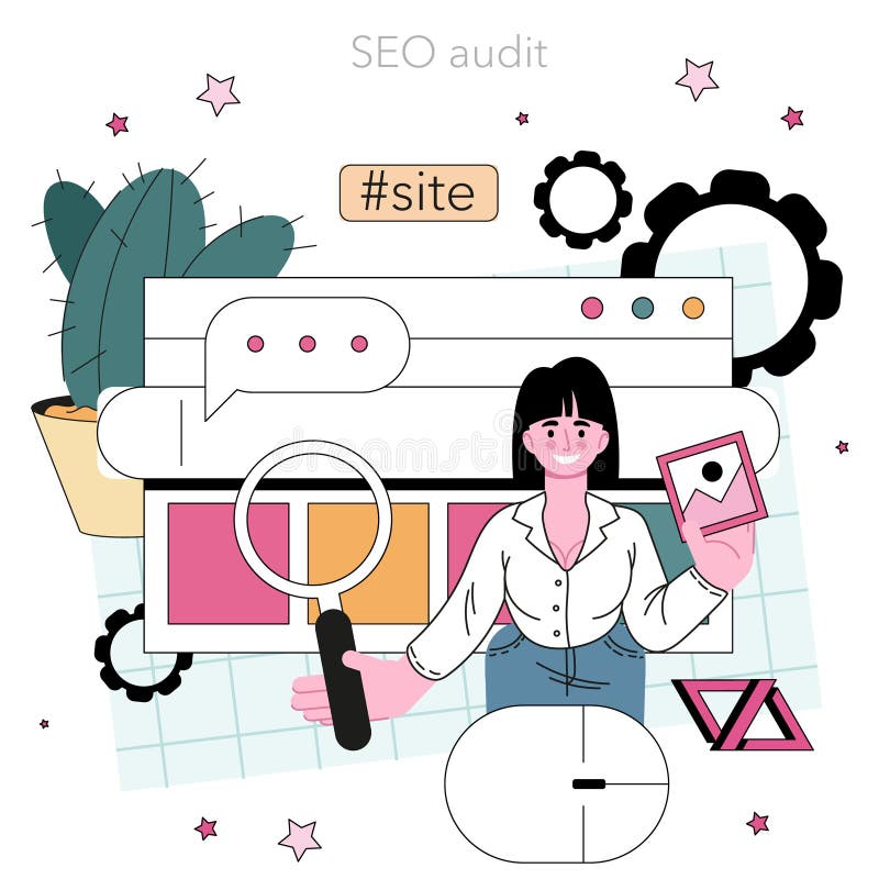Website-Audit-Konzept. Website-Analyse vektor abbildung