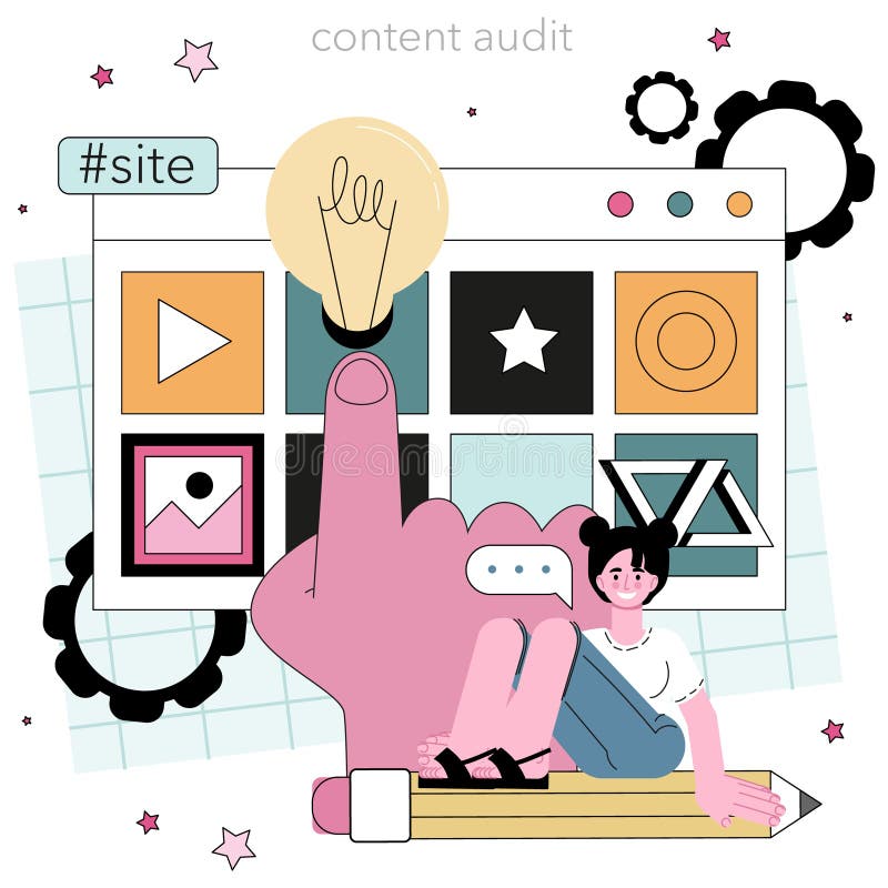 Website-Audit-Konzept. Website-Analyse stock abbildung