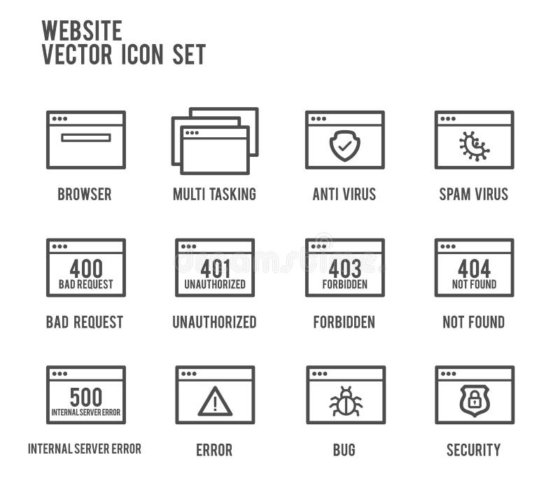 Website Browser Internet Error Spam Vector Icon royalty free illustration