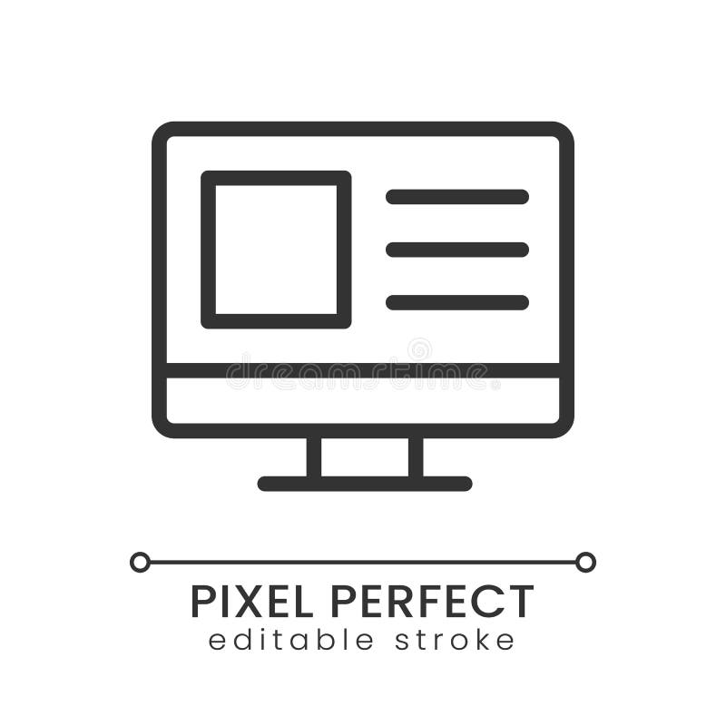 Website for business pixel perfect linear icon stock illustration