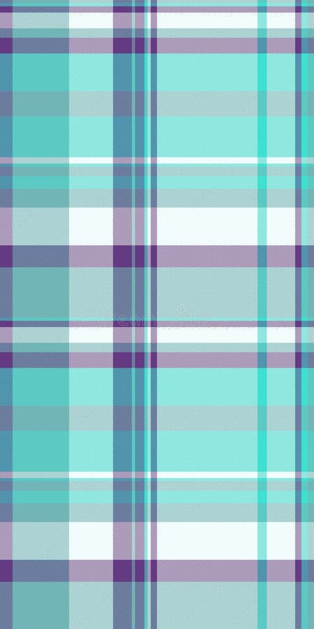 Website check texture seamless, thin fabric vector textile. Bandana plaid background pattern tartan in mint cream and cyan colors vector illustration