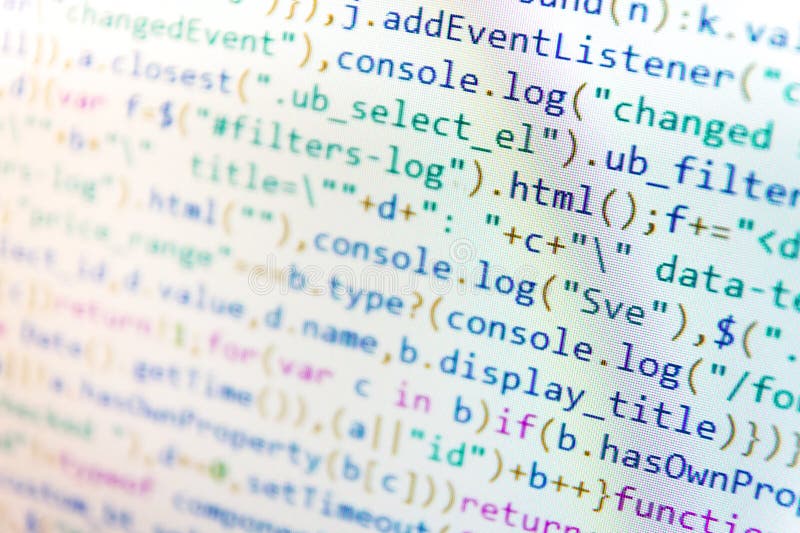 Website codes on computer monitor. Source code close-up. Displaying program code on computer. Software source code. Coding text hacker concept stock images, royalty-free photos and pictures