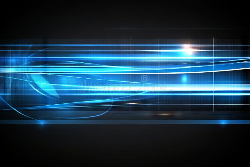 Website design featuring abstract blue energy waves on a dark background royalty free stock image