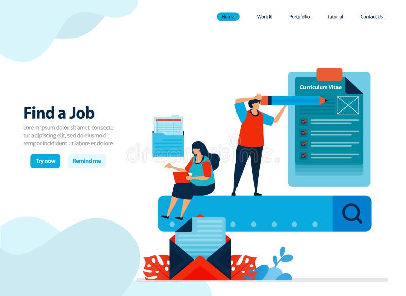 Website Design of Looking for Work and Finding Employees. Jobs