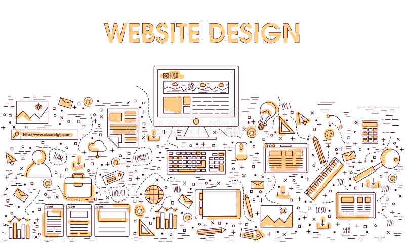 Website design options elements. vector illustration