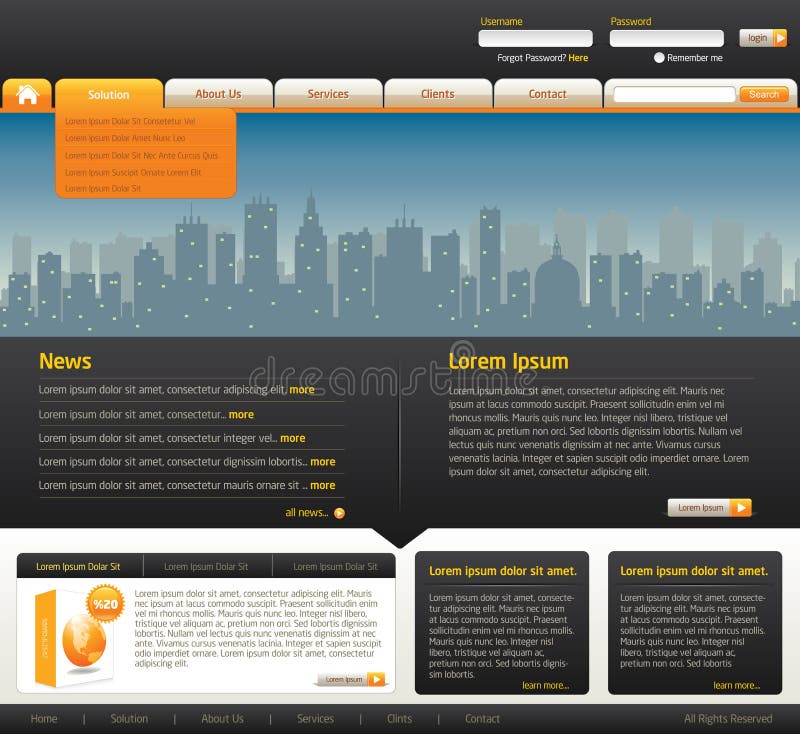 Website design template royalty free illustration