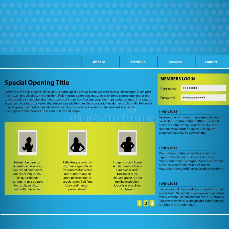 Website design template royalty free illustration