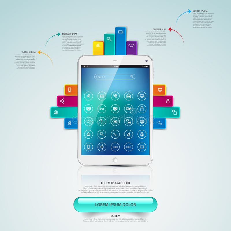 Website design template elements, Mock-up Vcard template with ta vector illustration