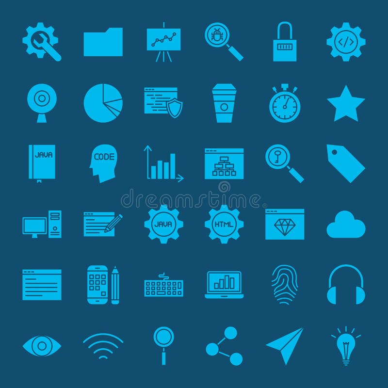 Website Development Glyphs Icons royalty free illustration Website Development Glyphs Icons royalty free illustration