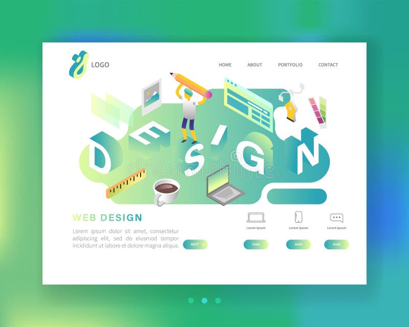 Website Development Web Design Landing Page Template. Isometric Concept Mobile App with Character. Easy to edit stock illustration Website Development Web Design Landing Page Template. Isometric Concept Mobile App with Character. Easy to edit stock illustration