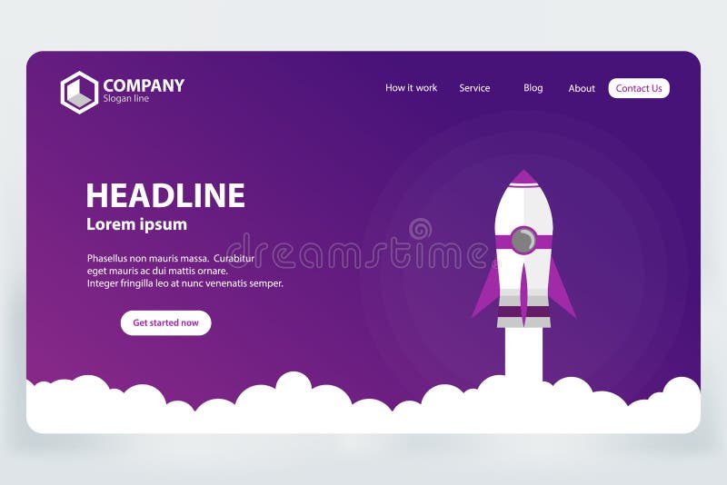 Website die het Landen het Ontwerpconcept rangschikken van het Pagina Vectormalplaatje stock illustratie Website die het Landen het Ontwerpconcept rangschikken van het Pagina Vectormalplaatje stock illustratie