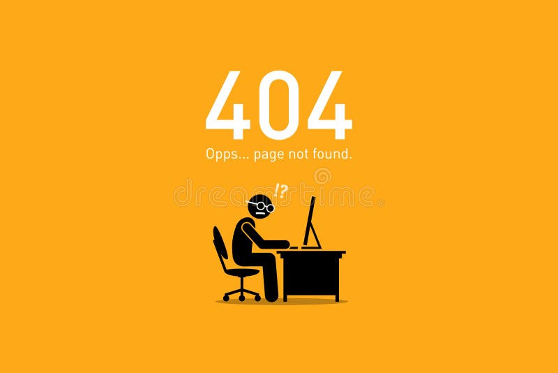 Website Error 404. Page Not Found. Stock Vector - Illustration of people,  pictogram: 85523047