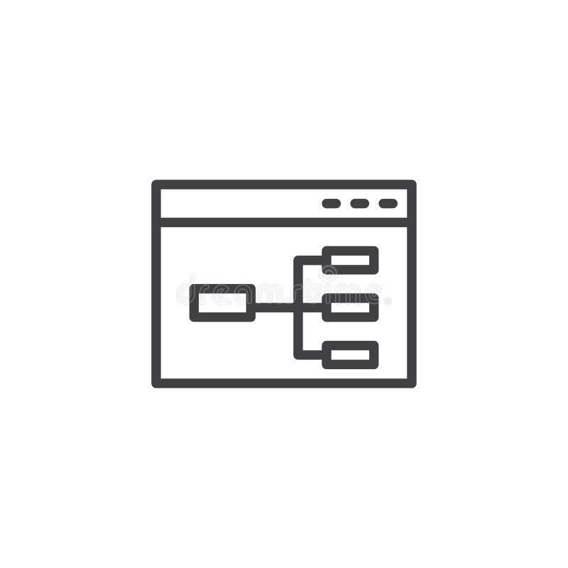 Website flowchart line icon vector illustration Website flowchart line icon vector illustration