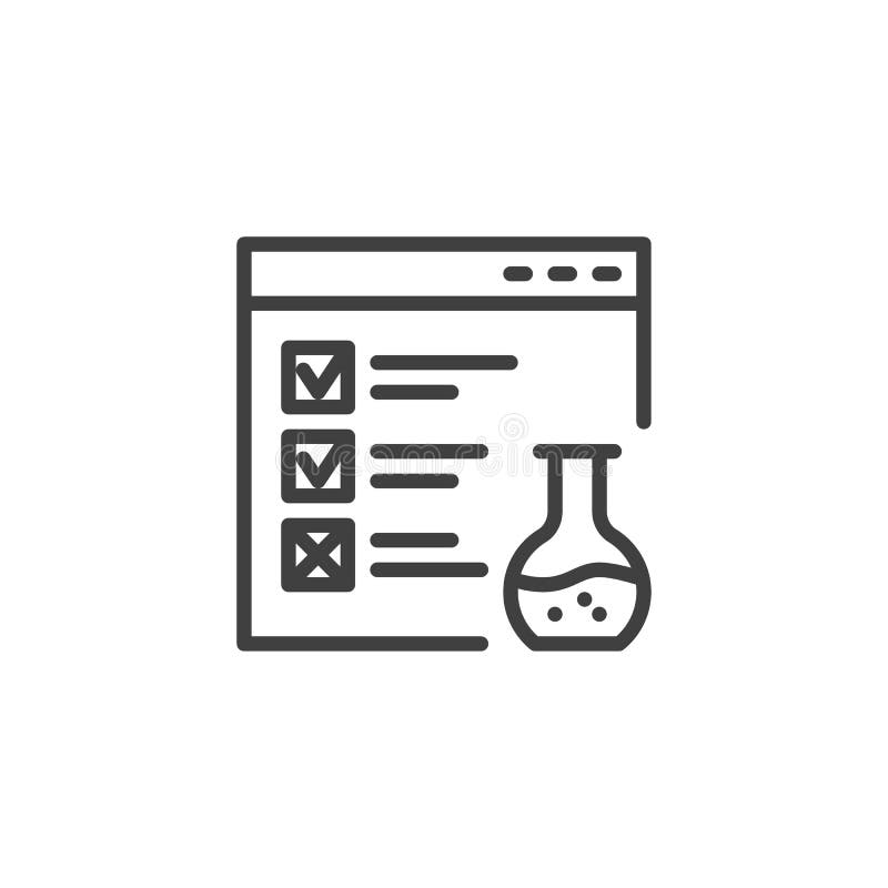 Website functional testing line icon stock illustration Website functional testing line icon stock illustration