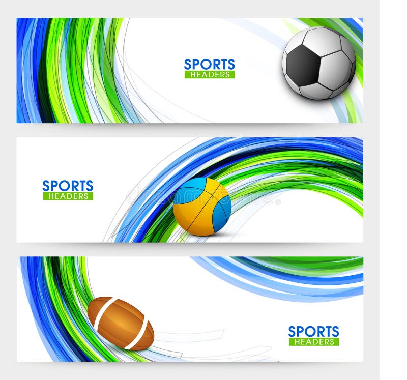 site Header or Banner Set for Sports Concept. Stock Illustration