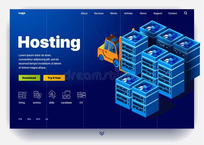 Website hosting stock illustration