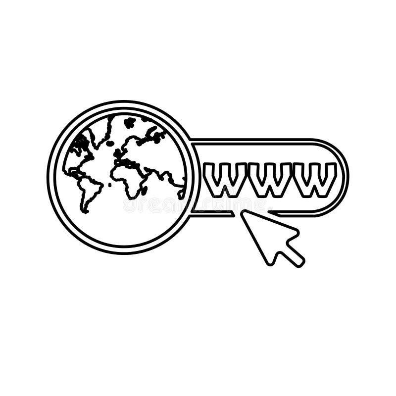 Website icon, pointing arrow, click on website, vector illustration royalty free illustration