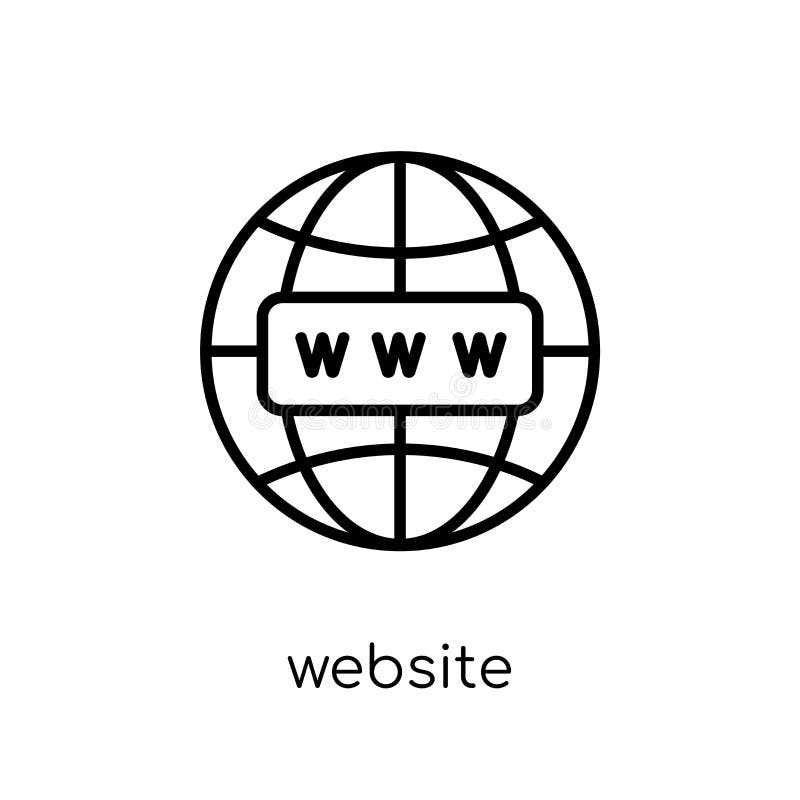 Website icon. Trendy modern flat linear vector Website icon on w stock illustration