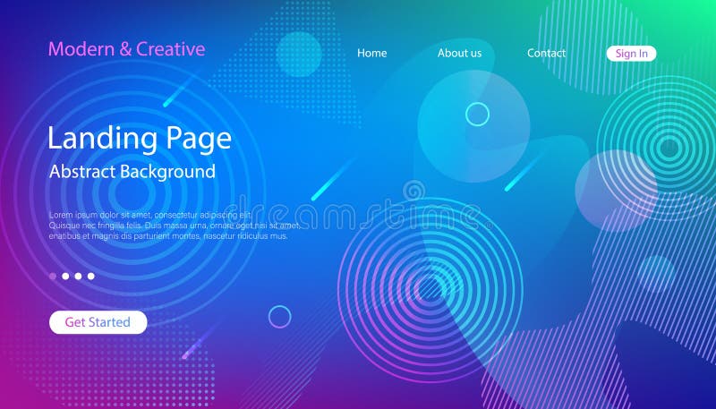 Website Landing Page Template. Modern Abstract Background Design vector illustration